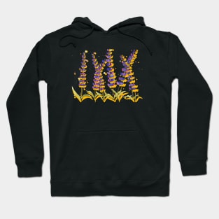 Lavender flowers with yellow background Hoodie